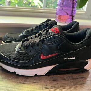 Nike Air Max Black and Red Athletic Shoes